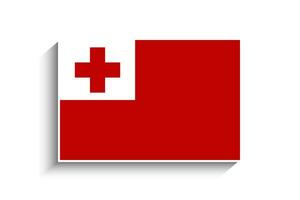 Flat Rectangle Tonga Flag Icon vector