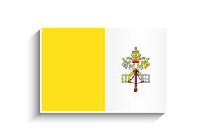 Flat Rectangle Vatican Flag Icon vector