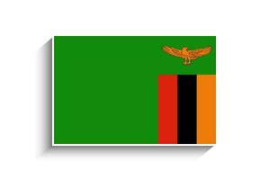 Flat Rectangle Zambia Flag Icon vector