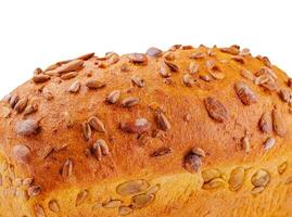 Freshly baked wheat and rye bread with seeds photo