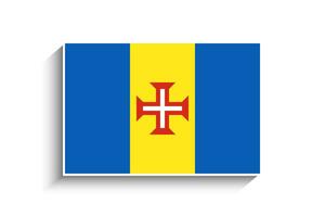 Flat Rectangle Madeira Flag Icon vector