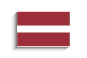 Flat Rectangle Latvia Flag Icon vector