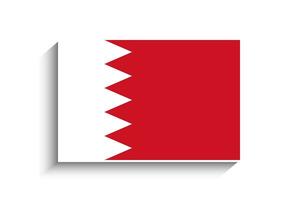 Flat Rectangle Bahrain Flag Icon vector