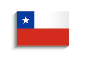 Flat Rectangle Chile Flag Icon vector
