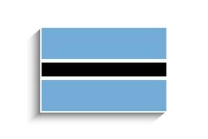 Flat Rectangle Botswana Flag Icon vector