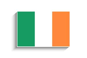 plano rectángulo Irlanda bandera icono vector