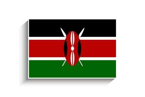 Flat Rectangle Kenya Flag Icon vector