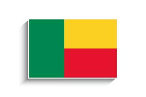 Flat Rectangle Benin Flag Icon vector