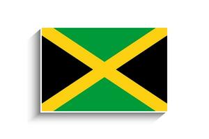 Flat Rectangle Jamaica Flag Icon vector