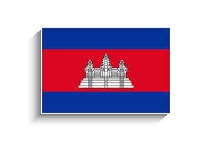 Flat Rectangle Cambodia Flag Icon vector