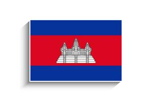 plano rectángulo Camboya bandera icono vector