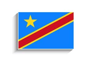 Flat Rectangle Democratic Republic of the Congo Flag Icon vector