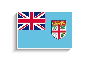 Flat Rectangle Fiji Flag Icon vector