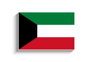 Flat Rectangle Kuwait Flag Icon vector