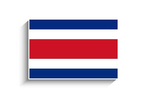 Flat Rectangle Costa Rica Flag Icon vector