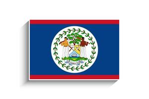 Flat Rectangle Belize Flag Icon vector