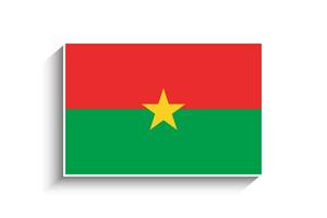 Flat Rectangle Burkina Faso Flag Icon vector