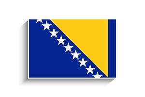 Flat Rectangle Bosnia and Herzegovina Flag Icon vector