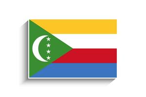 Flat Rectangle Comoros Flag Icon vector