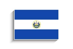 Flat Rectangle El Salvador Flag Icon vector