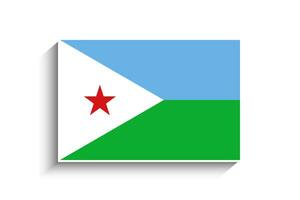 Flat Rectangle Djibouti Flag Icon vector