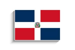 Flat Rectangle Dominican Republic Flag Icon vector