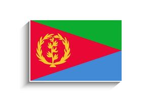 Flat Rectangle Eritrea Flag Icon vector