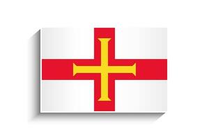 Flat Rectangle Guernsey Flag Icon vector