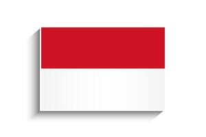 Flat Rectangle Indonesia Flag Icon vector