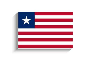 Flat Rectangle Liberia Flag Icon vector