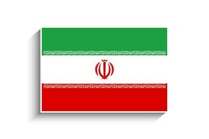 Flat Rectangle Iran Flag Icon vector