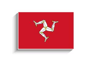 Flat Rectangle Isle of Man Flag Icon vector