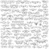 Vector graphic elements for design vector elements. Swirl elements decorative illustration. Classic calligraphy swirls, greeting cards, wedding invitations, royal certificates and graphic design.