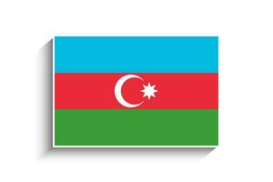 Flat Rectangle Azerbaijan Flag Icon vector