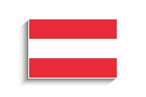 Flat Rectangle Austria Flag Icon vector