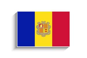 Flat Rectangle Andorra Flag Icon vector