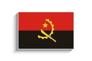 Flat Rectangle Angola Flag Icon vector