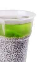 Chia pudding with fresh kiwi isolated photo