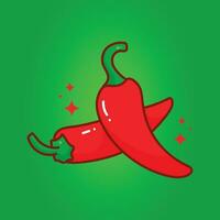 Green and Red Chili vector