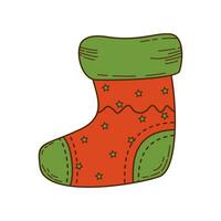 Christmas stocking with colorful decorative vector