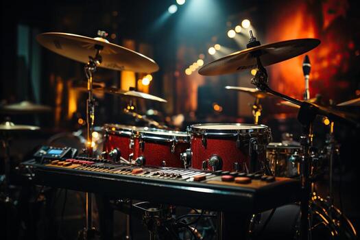 AI generated A photo of chicken burger in plate ready for eating with more junk food Generative AI