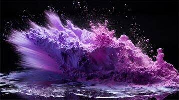 a brush is being used to paint purple powder AI Generative photo