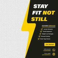 Vector gym promotional ads in social media post