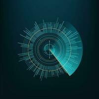 Round circle futuristic chart, HUD element or icon vector