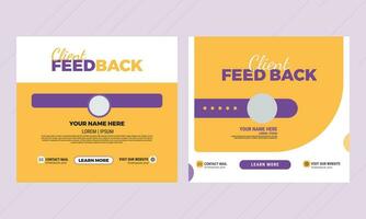 Social Media Client Feed Back Templates vector