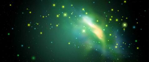 Space vector background with realistic nebula and shining stars. Magic colorful galaxy with stardust