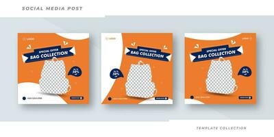 nuevo especial bolso colección social medios de comunicación bandera enviar modelo diseño. Pro vector