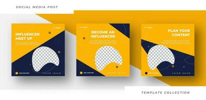 Influencer meet up Digital marketing and corporate social media post template, Pro Vector