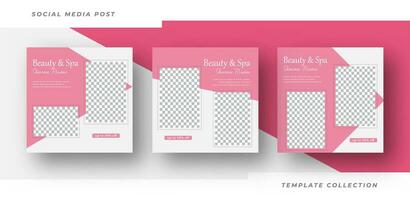 Beauty and spa skincare Makeup Salon square banner collection Square Flyer Template Design Pro Vector568 vector