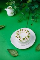 Turkish Maras Vanilla Ice Cream with Pistachio Powder photo